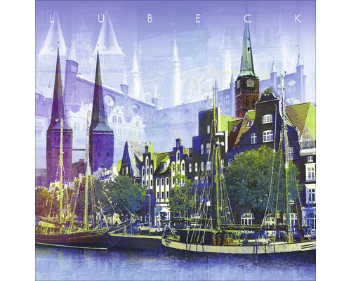 Glasbild Lübeck IX 30x30 cm