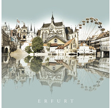 Erfurt Stadtansicht mit Gebäuden und Spiegelung im Wasser