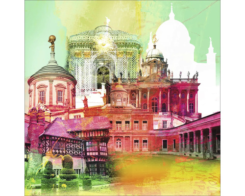 Illustration verschiedener historischer Gebäude in Potsdam