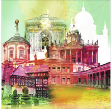 Illustration verschiedener architektonischer Wahrzeichen