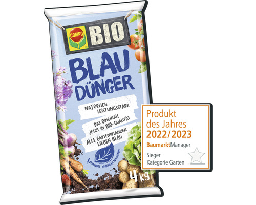 Gartendünger COMPO BIO Blaudünger 4 kg, Universaldünger Compo Bio Blauer Dünger 4 kg Packung