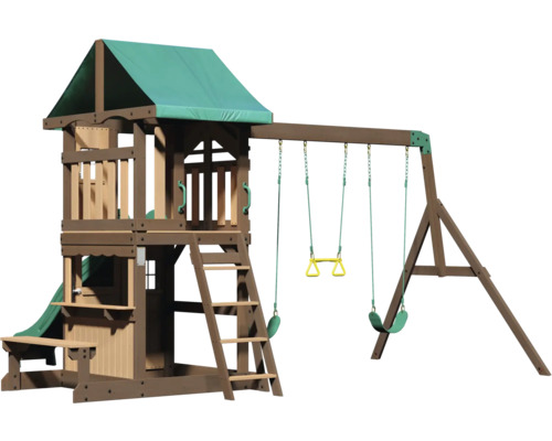Spielplatz mit Rutsche, Schaukel und Kletterturm für den Garten