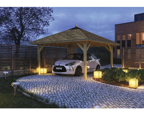 Einzelcarport Karibu Kerben 1 431x431 cm kesseldruckimprägniert Einzelcarport Karibu Kerben 1 431x431 cm kesseldruckimprägniert