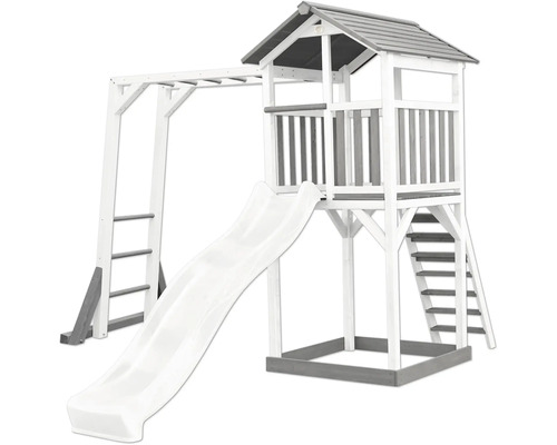 Spielturm axi Beach 270,4 x 349 cm Holz weiß inkl. Kletterwand