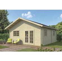 Gartenhaus weka Weekendhaus Typ 703 Gr. 1 hohes Durchgangsmaß 195 cm, mit Schlafboden und Fußboden 652 x 580 cm natur