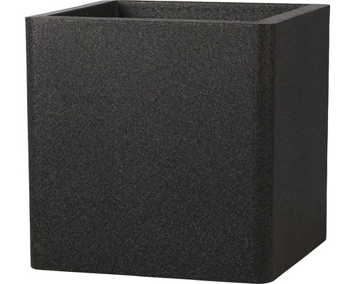 Pflanztopf iQ the green protector Würfel 25x25x25 cm schwarz Quadratischer Pflanzkübel für den Garten