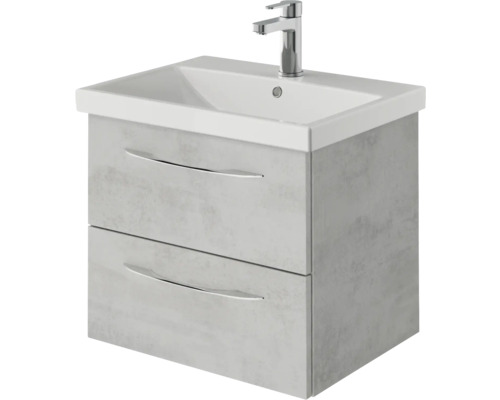 Waschtischunterschrank mit zwei Schubladen, Aufsatzwaschbecken und Armatur