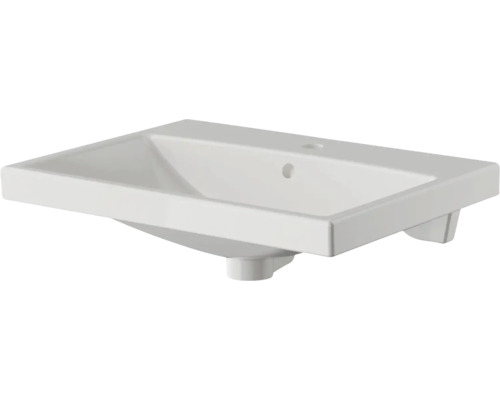 Weißes Keramik Waschbecken mit rechteckiger Form