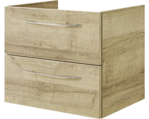 Waschtischunterschrank mit zwei Schubladen und Holzstruktur
