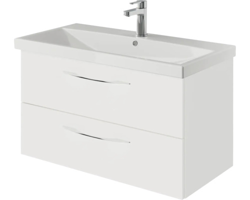 Waschtischunterschrank mit zwei Schubladen und Waschbecken