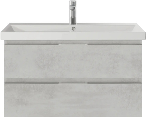 Waschtischunterschrank mit zwei Schubladen und Aufsatzwaschbecken