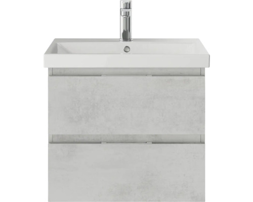 Waschtischunterschrank mit zwei Schubladen und Aufsatzwaschbecken