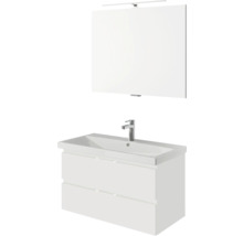 Waschtischunterschrank mit Waschbecken und Spiegel