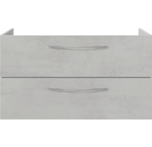 Badmöbel-Set Pelipal Serie 4035 BxHxT 90 x 200 x 45 cm Frontfarbe grau Badmöbelset 3-teilig mit Waschtisch Keramik weiß und Keramik-Waschtisch Waschtischunterschrank Spiegelschrank mit LED-Beleuchtung