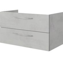 Badmöbel-Set Pelipal Serie 4035 BxHxT 90 x 200 x 45 cm Frontfarbe grau Badmöbelset 3-teilig mit Waschtisch Keramik weiß und Keramik-Waschtisch Waschtischunterschrank Spiegelschrank mit LED-Beleuchtung