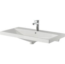 Badmöbel-Set Pelipal Serie 4035 BxHxT 90 x 200 x 45 cm Frontfarbe grau Badmöbelset 3-teilig mit Waschtisch Keramik weiß und Keramik-Waschtisch Waschtischunterschrank Spiegelschrank mit LED-Beleuchtung