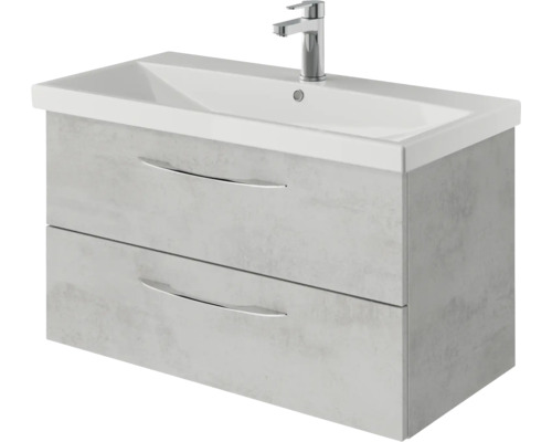 Waschtischunterschrank mit zwei Schubladen und Waschbecken