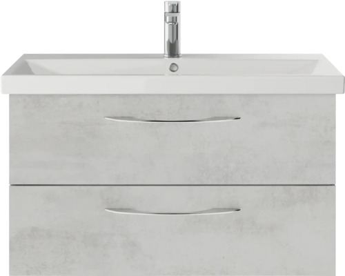 Waschtischunterschrank mit zwei Schubladen und Aufsatzwaschbecken