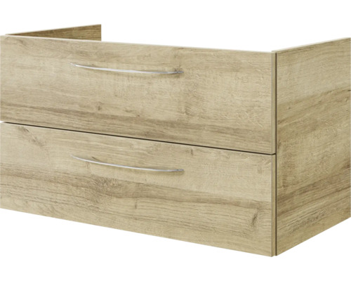 Waschtischunterschrank mit zwei Schubladen und Holzoptik