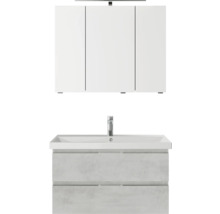 Badezimmermöbel Set mit Waschbeckenunterschrank, Waschbecken und Spiegelschrank