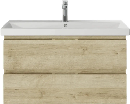 Waschtisch mit zwei Schubladen und Keramikwaschbecken