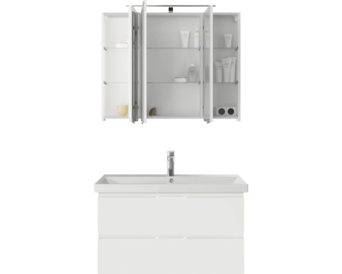 Waschtischkombination mit Spiegelschrank zur Badezimmerausstattung