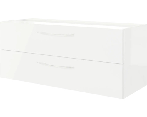 Weißer Waschtischunterschrank mit zwei Schubladen