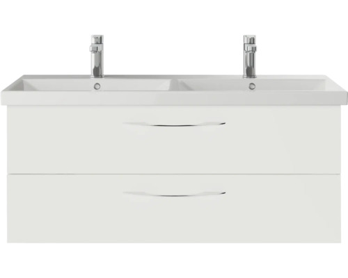 Waschtisch mit zwei Waschbecken und zwei Schubladen