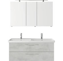 Badezimmer Waschtischkombination mit Spiegelschrank und zwei Waschbecken