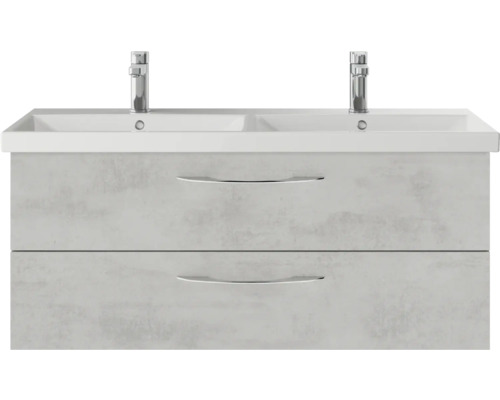 Waschtischunterschrank mit zwei Waschbecken und zwei Schubladen