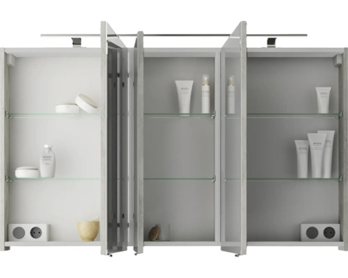 Spiegelschrank mit Regalböden und Steckdose