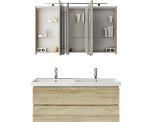 Badezimmermöbelset mit Spiegelschrank und Waschtischunterschrank
