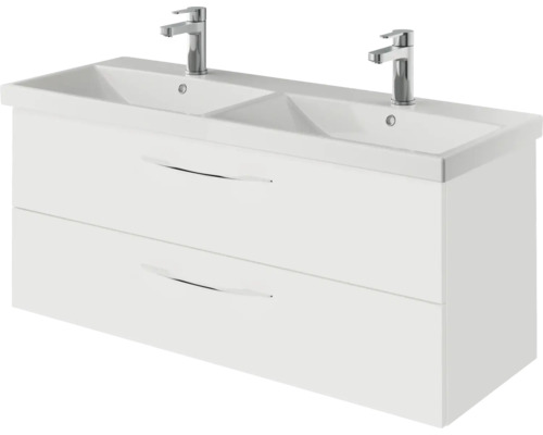 Waschtischunterschrank mit zwei Waschbecken und zwei Schubladen