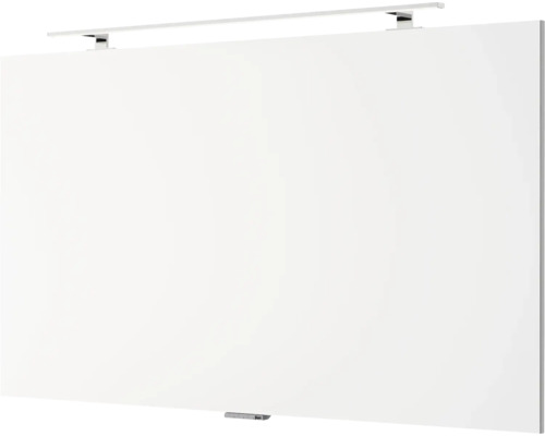 Weisse, hängende Magnettafel mit Lichtleiste