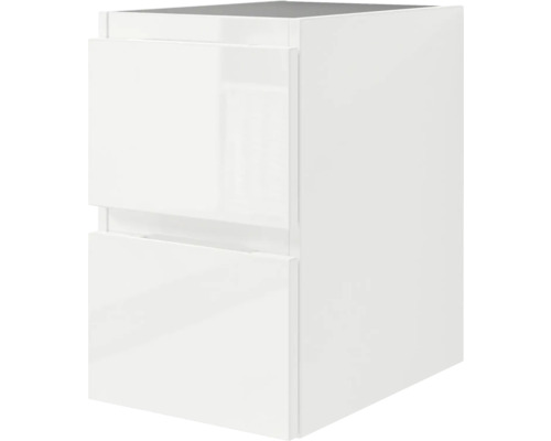 Hängender Waschtischunterschrank mit zwei Schubladen für das Badezimmer.