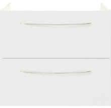 Badmöbelset 4-teilig Pelipal Serie 4035 BxHxT 88 x 61,2 x 44,5 cm Frontfarbe weiß mit Waschtisch Keramik weiß Griff chrom glanz 40350900211500