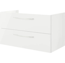 Badmöbelset 4-teilig Pelipal Serie 4035 BxHxT 118 x 61,2 x 44,5 cm Frontfarbe weiß mit Waschtisch Keramik weiß Griff chrom glanz 40351200211500