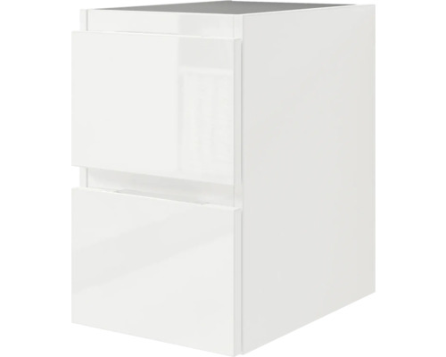 Weißer Waschtischunterschrank mit zwei Schubladen