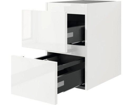 Weißer Badunterschrank mit zwei Schubladen