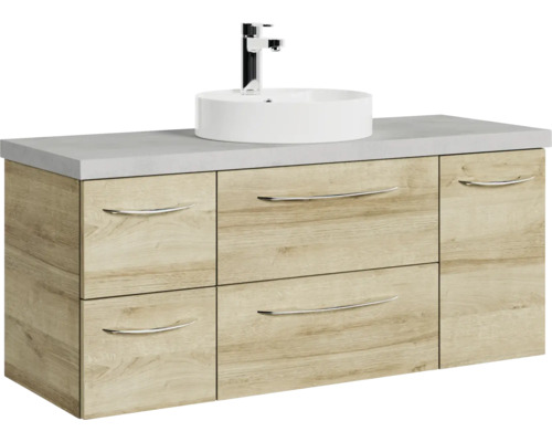 Waschtischunterschrank mit Waschbecken und Armatur