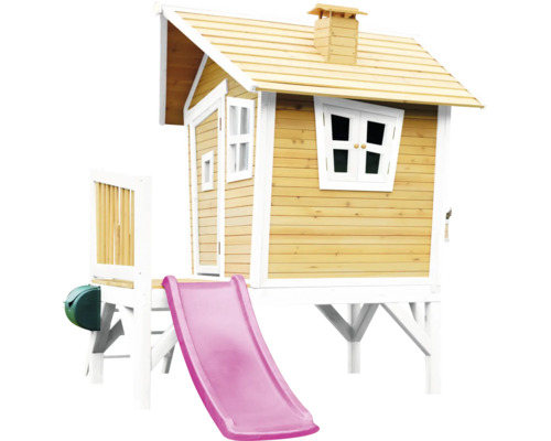Holzspielhaus mit Rutsche für Kinder