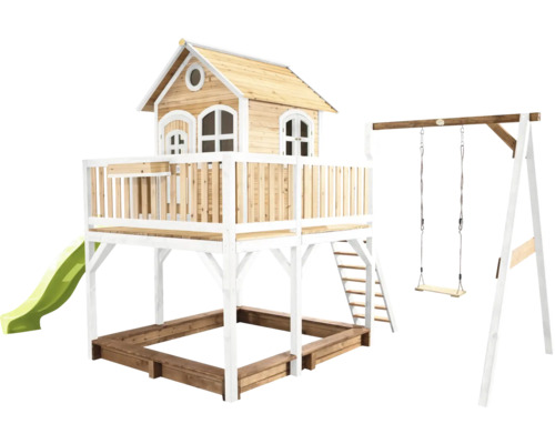 Spielhaus mit Stelzen axi Liam 541 x 277 cm Holz braun bestehend aus Schaukel