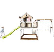 Spielturm mit Rutsche, Schaukel und Sandkasten für Kinder