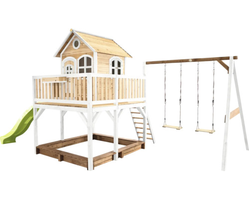 Spielhaus mit Stelzen axi Liam 613 x 277 cm Holz braun bestehend aus Schaukel