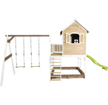 Spielhaus mit Schaukel und Rutsche für den Garten