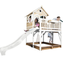 Spielhaus mit Rutsche und Sandkasten für Kinder