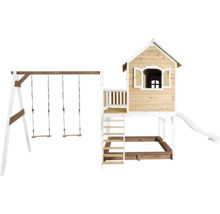 Spielhaus mit Schaukel, Rutsche und Sandkasten für den Garten