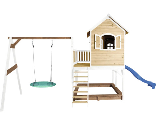 Spielturm mit Schaukel, Sandkasten und Rutsche für den Garten