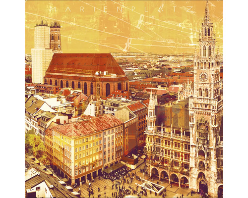 Glasbild München XVIII 80x80 cm
