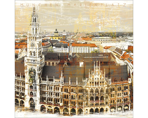 Glasbild München XIX 80x80 cm